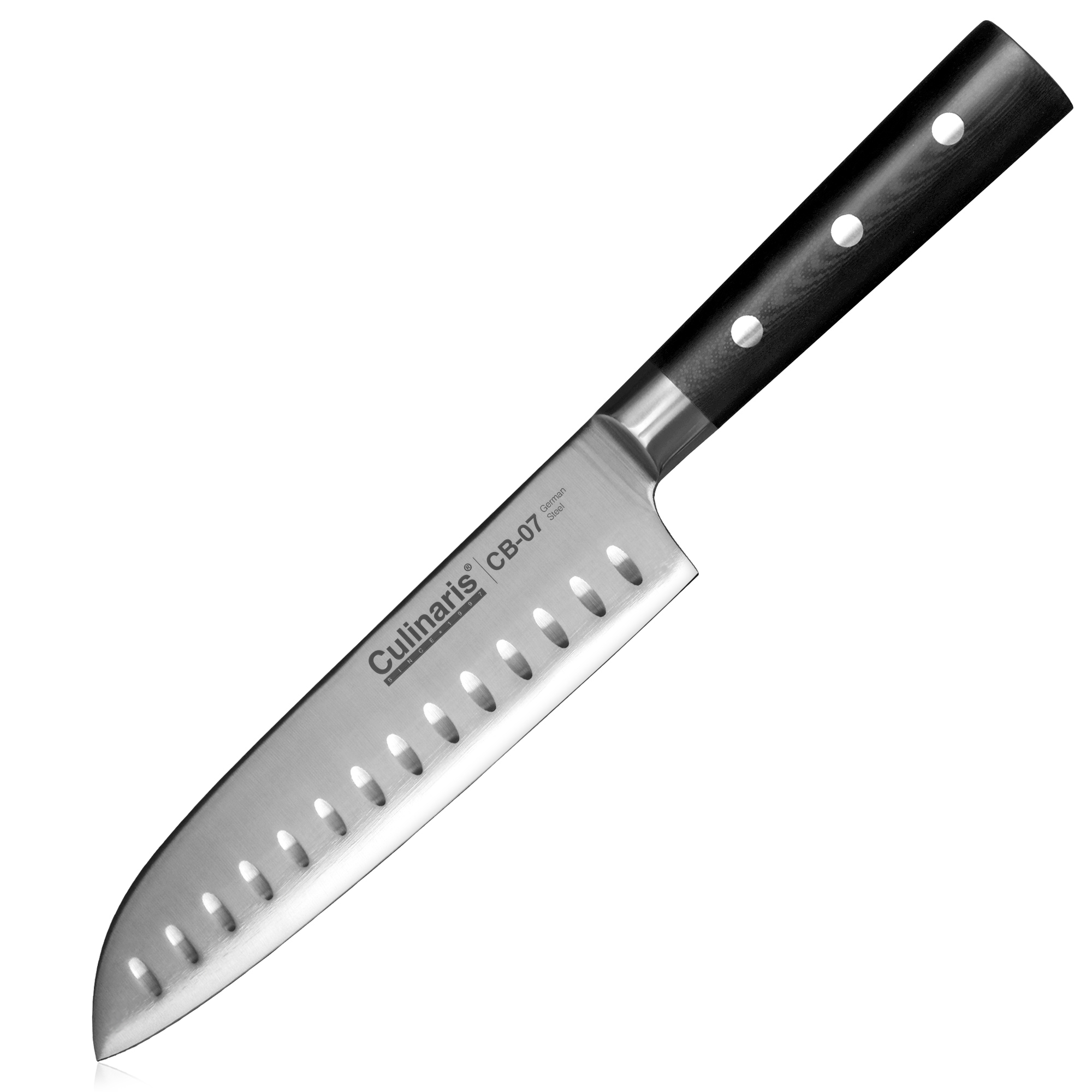 Culinaris - Knife Set - Santoku CB-07 + Paring Knife CB-01 + Utility Knife CB-02 + Magnetic Knife Bar CB-14