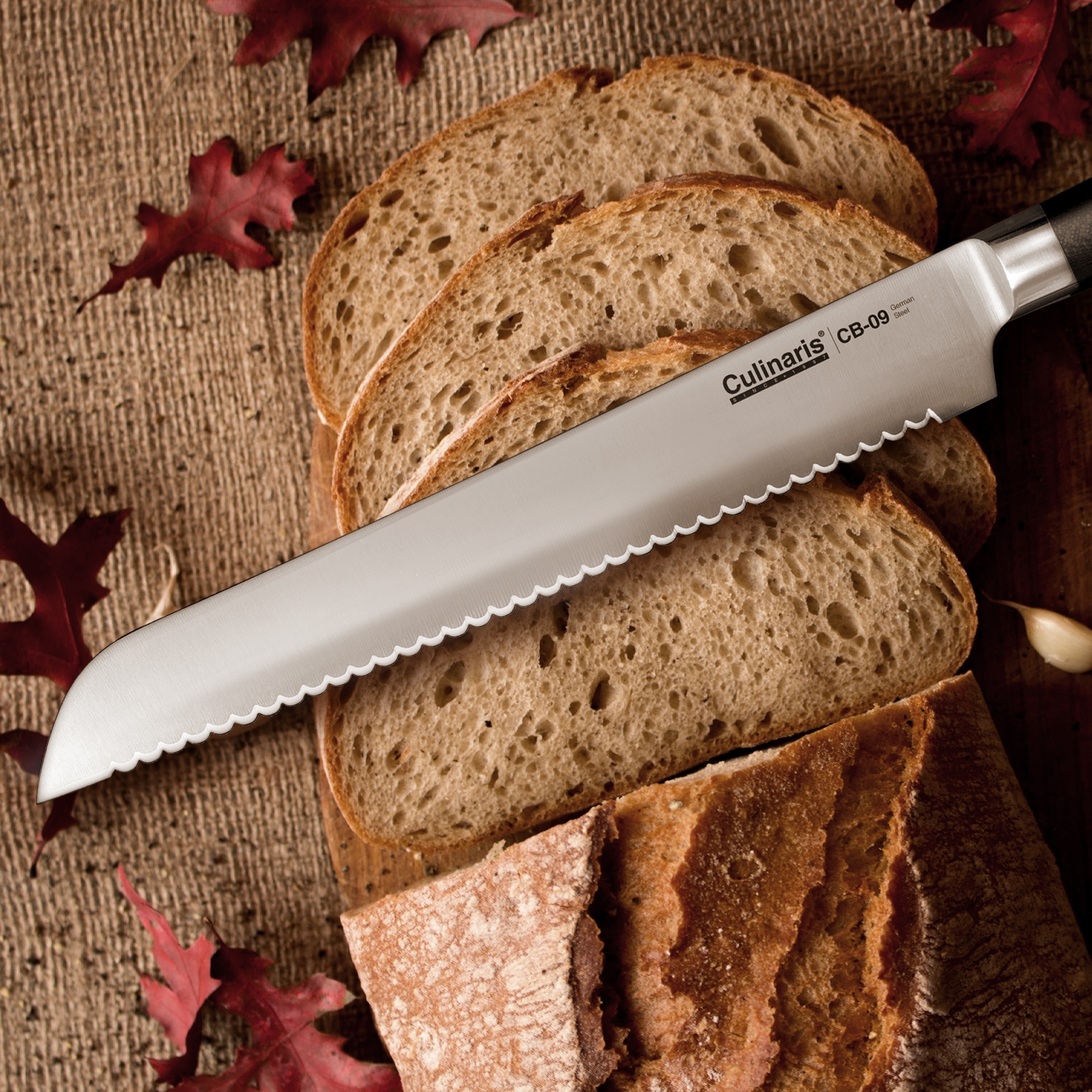 Culinaris - Brotmesser doppelseitig geschliffene Klinge 25 cm | CB-09