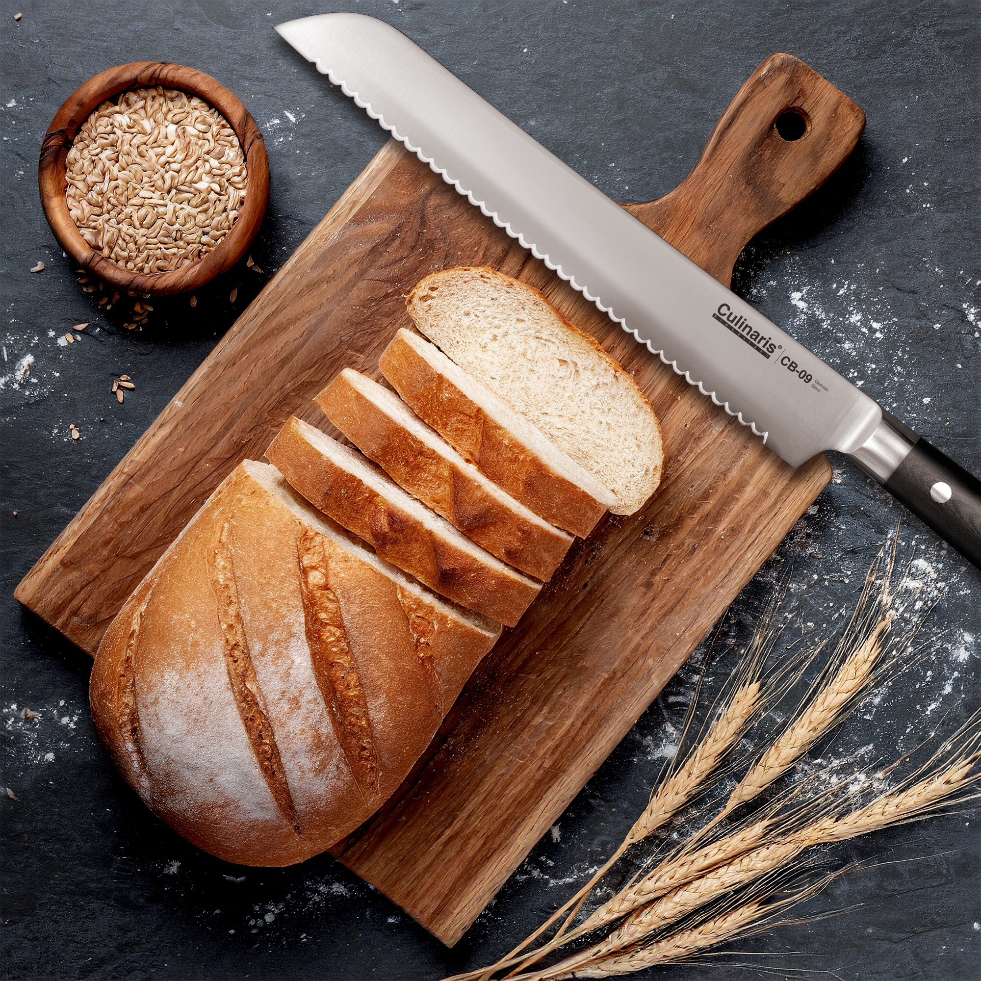 Culinaris - Brotmesser doppelseitig geschliffene Klinge 25 cm | CB-09